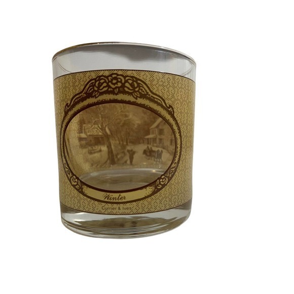 Vintage‎ House Art Currier & Ives Four Seasons Glasses. Fall, Winter, Spring - Picture 3 of 5